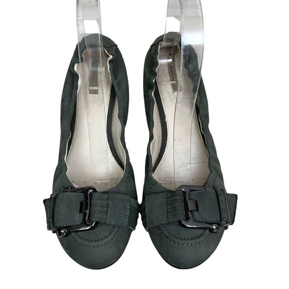Geox Respira Flats Shoes Nubuck Leather Slip On Green Women Size‎ EU 39.5 - Picture 5 of 8